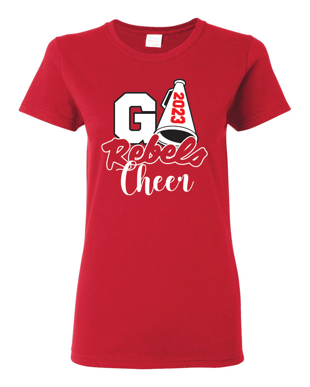 Rebels Cheer GO Rebels - RED Tshirt - Cotton Shirt