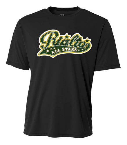 RIALTO SOFTBALL 2024 - DRIFIT CREWNECK SHIRT - BLACK POLYESTER -LIMITED TIME SPECIAL $5 OFF EACH ITEM, ENDS 5/26/24