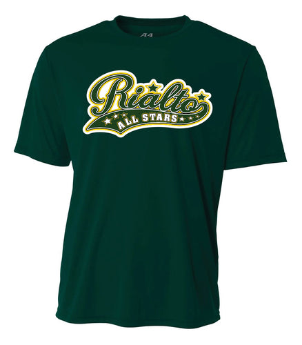 RIALTO SOFTBALL 2024 - DRIFIT CREWNECK SHIRT - GREEN POLYESTER-LIMITED TIME SPECIAL $5 OFF EACH ITEM, ENDS 5/26/24