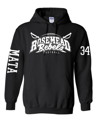 COACH CEA FLAG TEAM 2025 ONLY -ROSEMEAD REBELS - COTTON BLACK HOOD WITH ROSTER