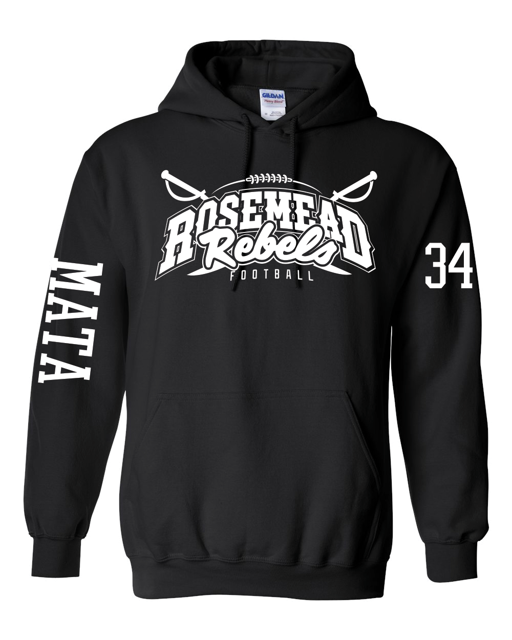 COACH CEA FLAG TEAM 2025 ONLY -ROSEMEAD REBELS - COTTON BLACK HOOD WITH ROSTER