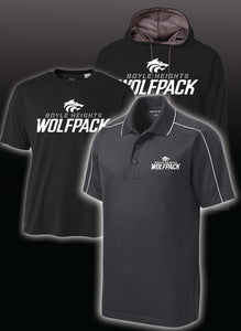 WOLFPACK COACH PACK 2023 - Charcoal Polo with White Trim and White Logo - USA SIZES