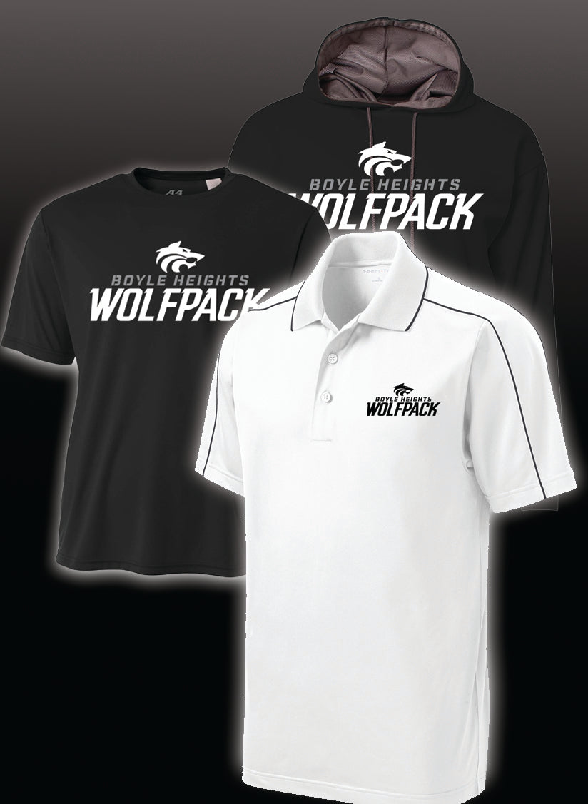 WOLFPACK COACH PACK 2023 - White POLO with Charcoal Trim and Black Logo - USA SIZES
