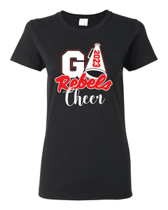Rebels Cheer GO Rebels - Black Tshirt - Cotton Shirt