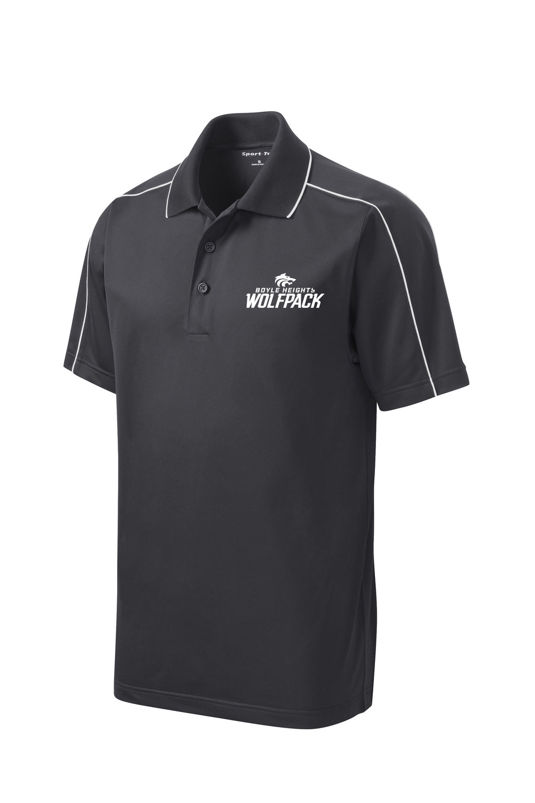 WOLFPACK POLO 2023 - CHARCOAL WITH WHITE TRIM - USA SIZES