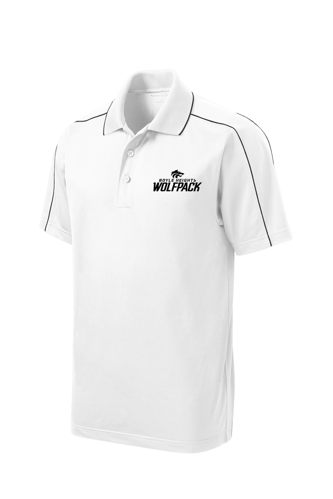 WOLFPACK POLO 2023 - White POLO with Charcoal Trim and Black Logo - USA SIZES