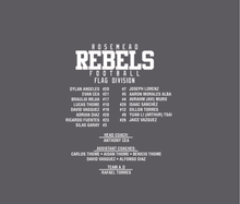 Load image into Gallery viewer, COACH CEA FLAG TEAM 2025 ONLY -ROSEMEAD REBELS - COTTON CHARCOAL GRAY HOOD WITH ROSTER
