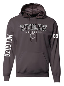 RUTHLESS DRIFIT HOODIE PERFORMANCE FLEES WITH CUSTOMIZING OPTION - 100% POLYESTER - CHARCOAL