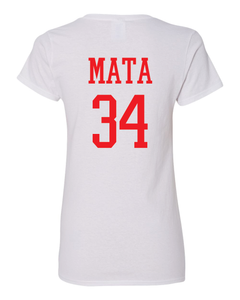 ROSEMEAD REBELS NEW 2025 LOGO/ VNECK / WHITE / GILDAN WOMEN CUT