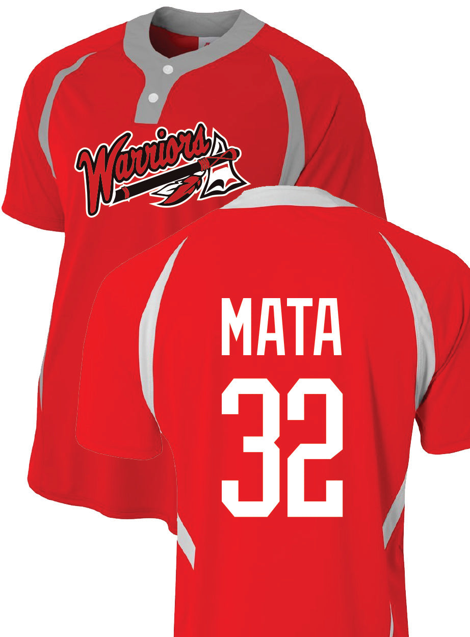 WARRIOR JERSEY - RED WITH GRAY TRIM