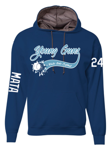 YOUNG GUNS SOFTBALL -HOODED DRIFIT PERFORMANCE FLEECE - NAVY POLYESTER