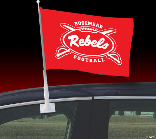 Rebels Car Flag 12x18 with pole for car window - 2024 / SINGLE SIDED