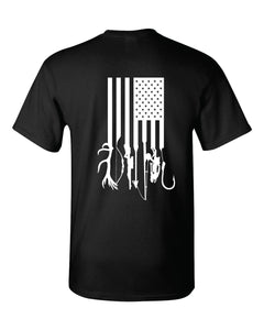 Fish Hunt USA - Black T-Shirt Black