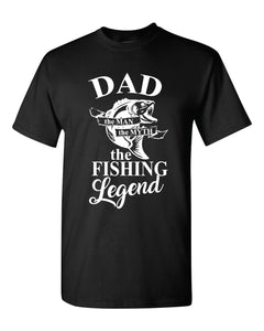 Fishing Dad Legend - Black T-Shirt Black